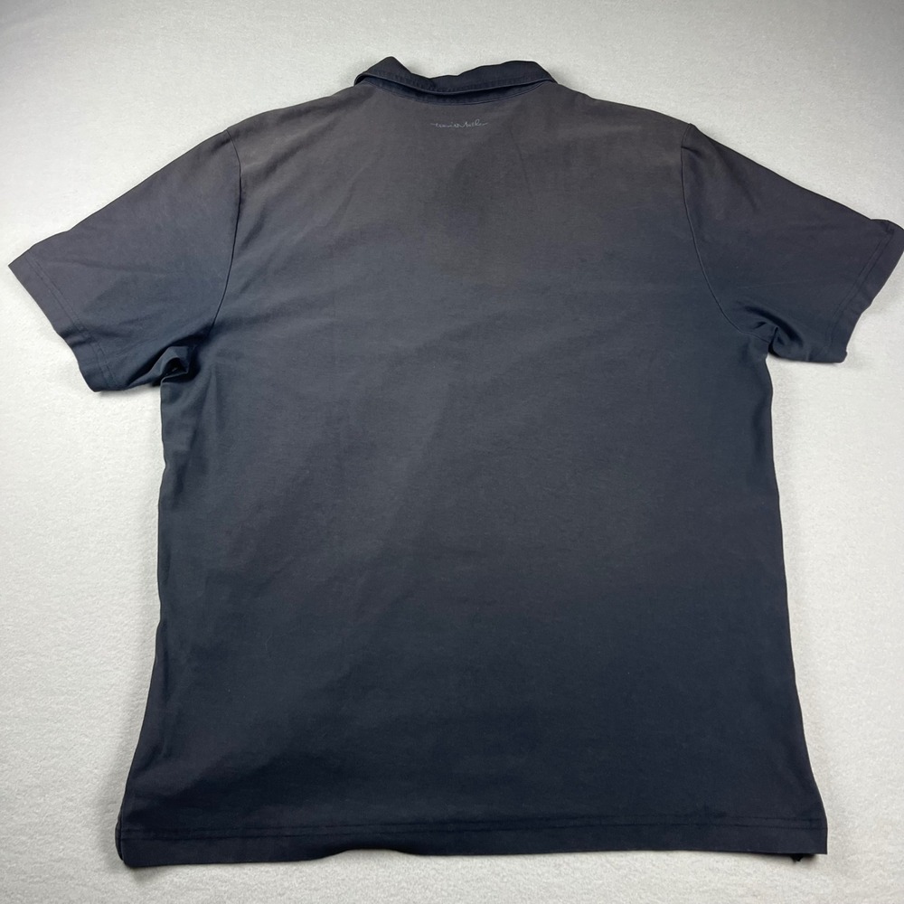 TravisMathew Mens XL Black Striped PimaCotton Blend Golf Polo Shirt Short Sleeve - Picture 7 of 8